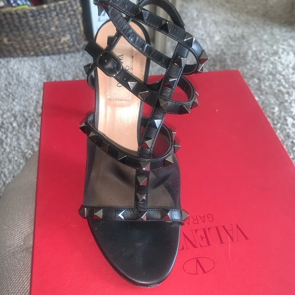Valentino Shoes Rockstud Mesh Stud Stiletto Sandal - Picture 3 of 14